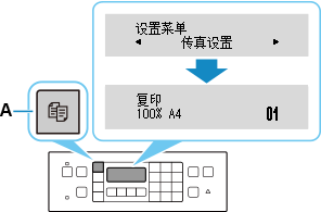 插图:按“复印”按钮